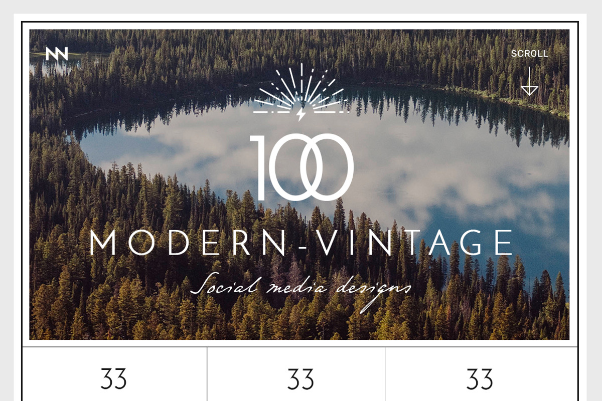 Elsewhere Vintage Social Media Pack, a Social Media Template by NordWood (Photo 2 of 8)