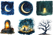 Halloween Night Clipart, a Work Illustration by cherrydesign (Thumbnail 2 of 3)