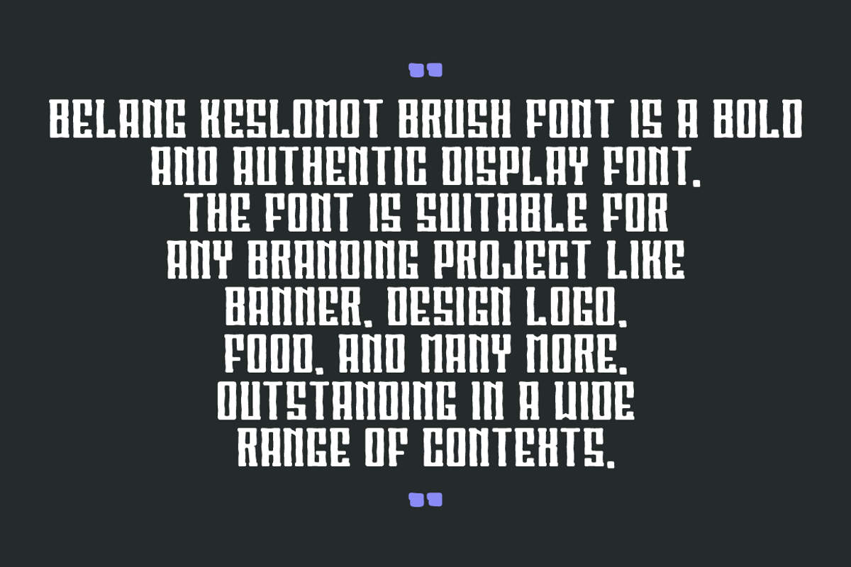 Belang Keslomot Brush, a Handwritten Font by QR Design Studio (Photo 3 of 6)