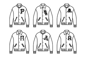 Varsity Jacket Monogram Template, a Design Template by Buqancreative
