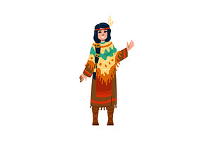 Smiling indigenous woman wearing, an Object Illustration by pikepicture