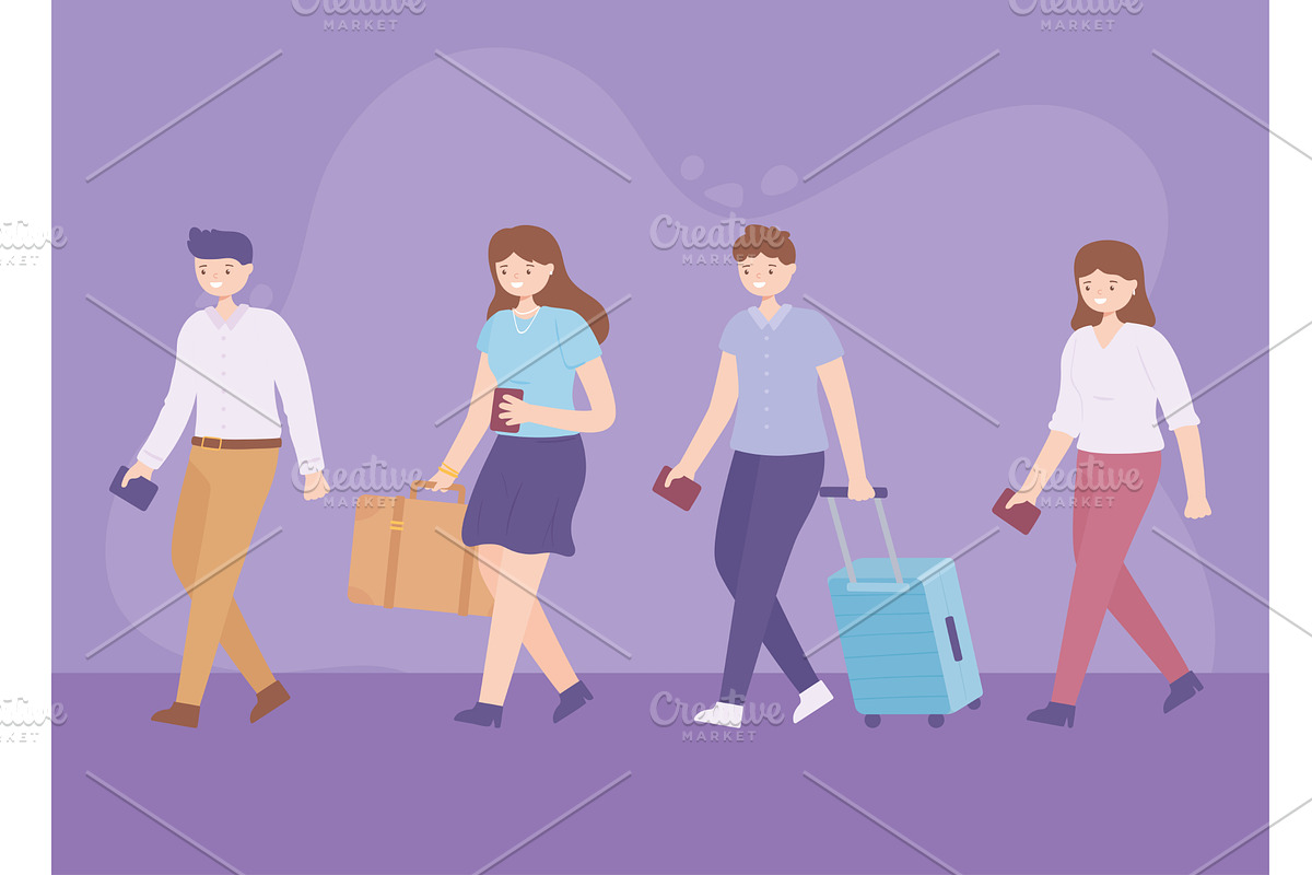 people travelers set, an Illustration by studiogstock