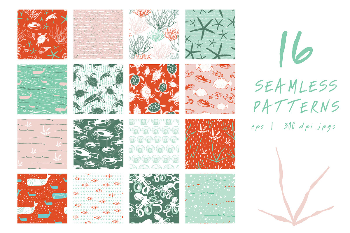 Sea life | Seamless Patterns, a Pattern Graphic by The Collective Studio (Photo 4 of 8)