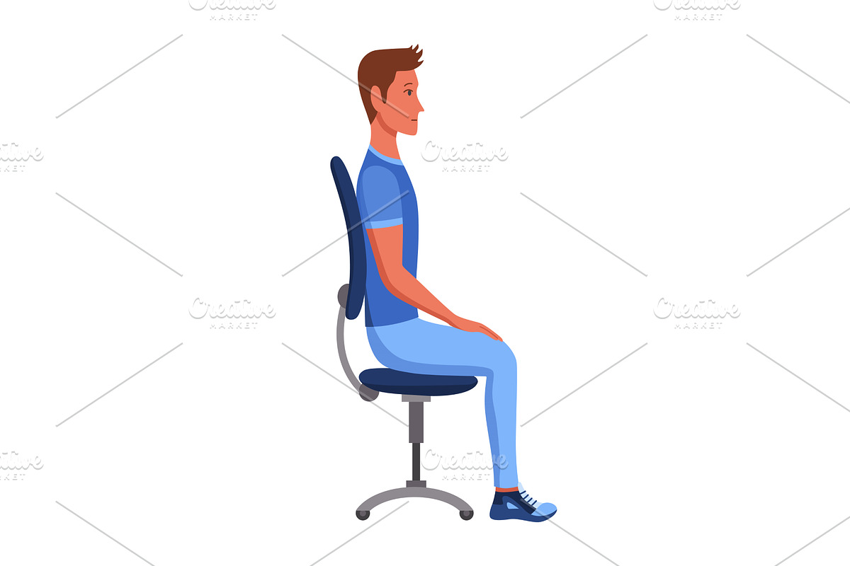 Correct sitting position. Good, a Person Illustration by Things for designers