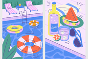 Summer Time Pool Illustration Sets, a Seasonal Illustration by Gumico Studio. (Thumbnail 2 of 3)