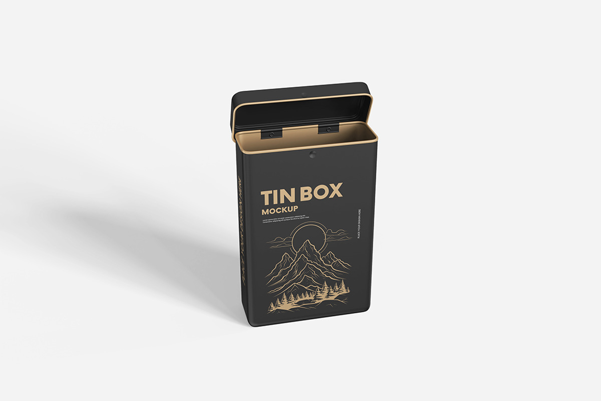 Tin Box Mockup, a Product Mockup by MrLetters (Photo 3 of 5)