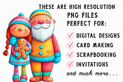 Christmas girl and Santa Clip Art, an Illustration by Libby Wishes (Thumbnail 2 of 7)