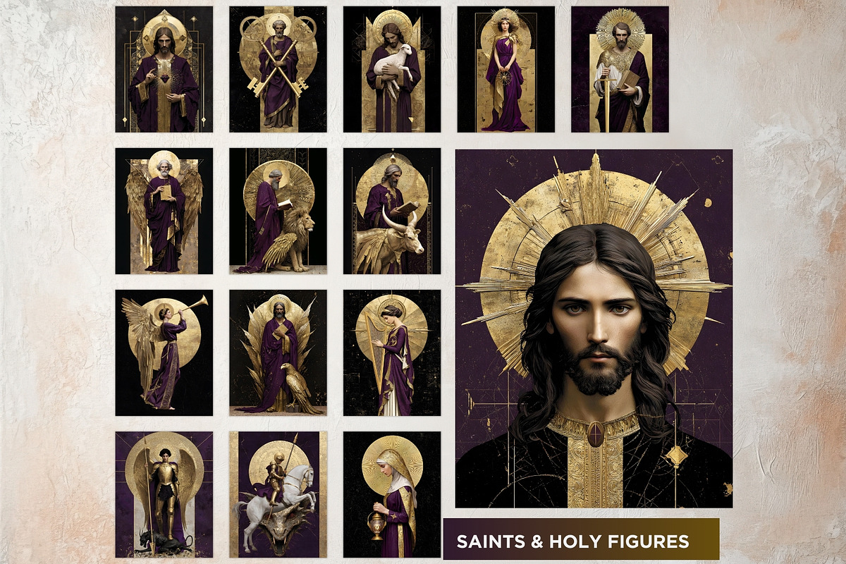 Christian Religious Digital Papers, a Person Illustration by ThatsDesignArt (Photo 4 of 10)