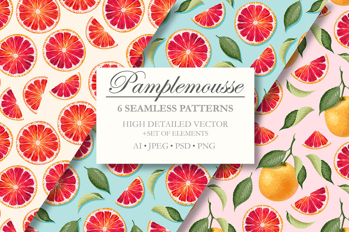 Pamplemousse Patterns, a Pattern Graphic by GreyLilac