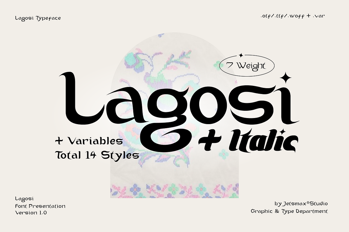 Lagosi Typeface, a Serif Font by Jetsmax® Studio (Photo 1 of 10)