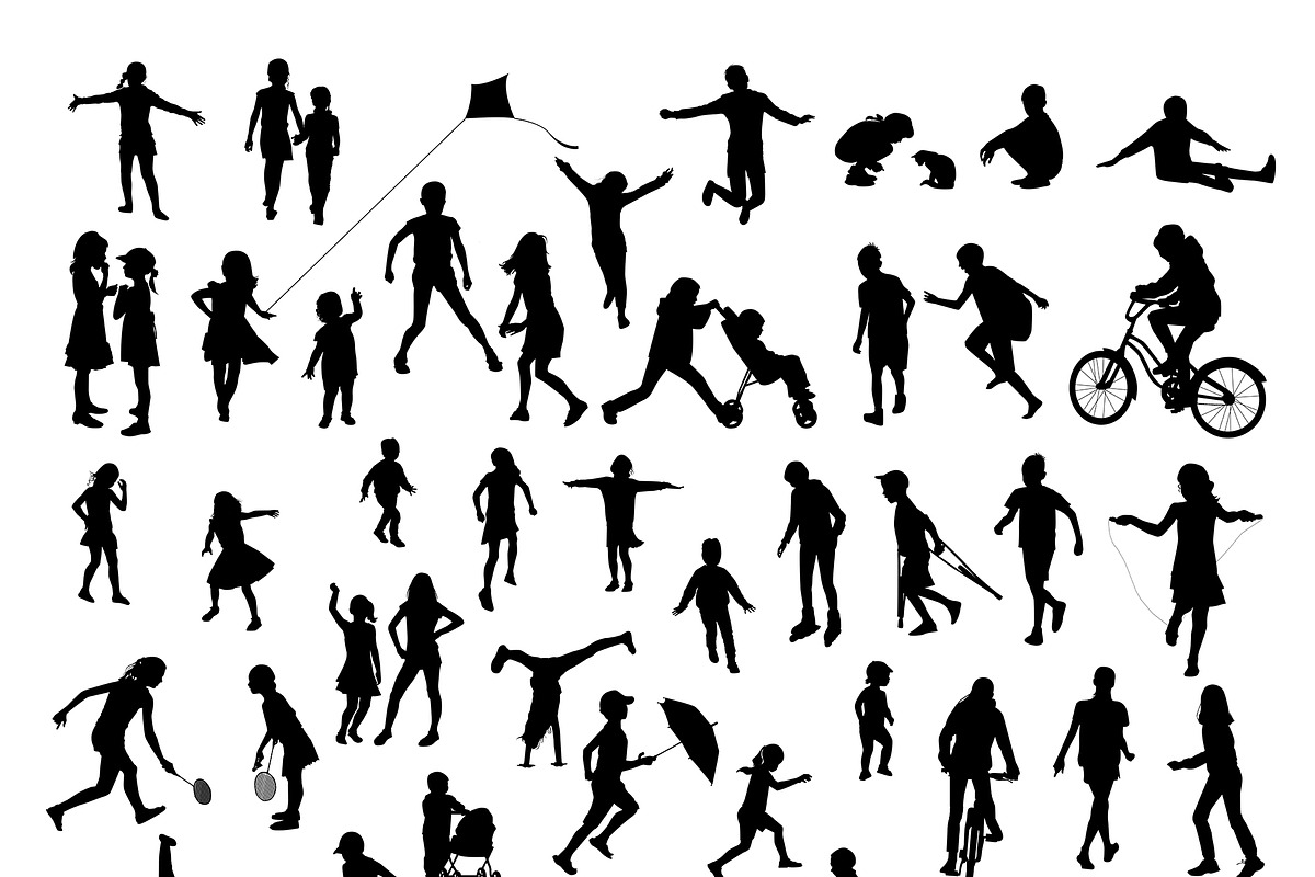 silhouettes of children, a Person Illustration by Photo patterns