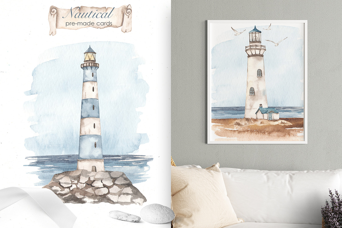 Nautical watercolor collection, a Transportation Illustration by Marina Ermakova (Photo 7 of 13)