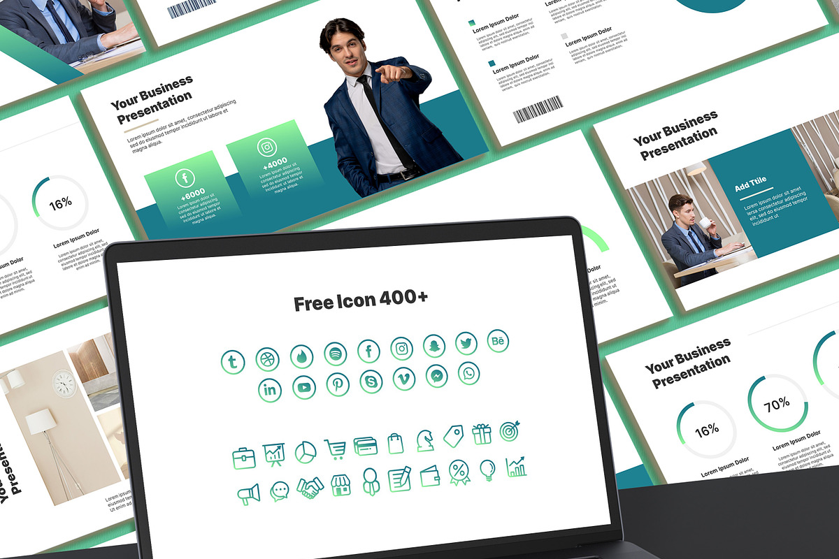 Minimal Green Powerpoint Template, a Presentation Template by SKY CREATION (Photo 6 of 6)