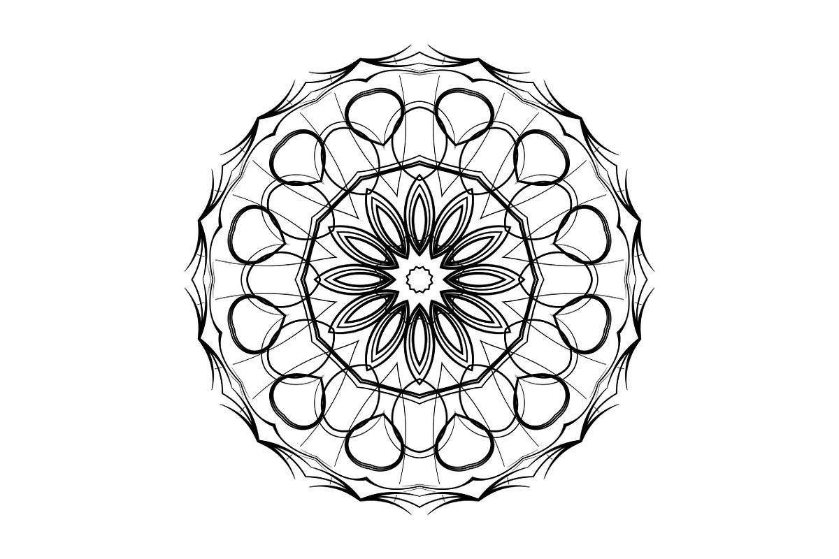 Ornamental Black White Mandala Pack, a Decorative Illustration by NJ Himel (Photo 89 of 103)