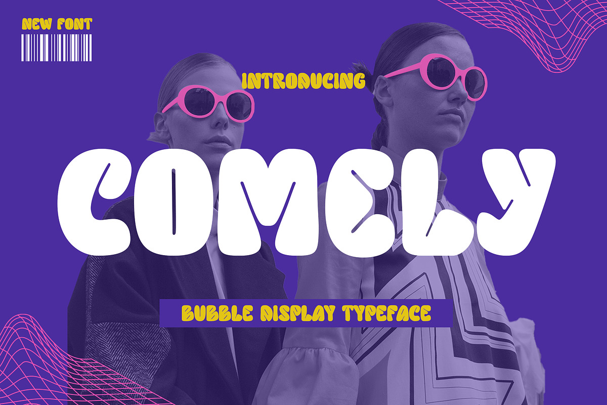 Comely - Bubble Display Font, a Script Font by AQR Studio (Photo 1 of 8)