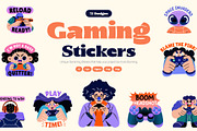 Gaming Stickers Set, an Emoji Icon by Brickclay (Thumbnail 1 of 8)