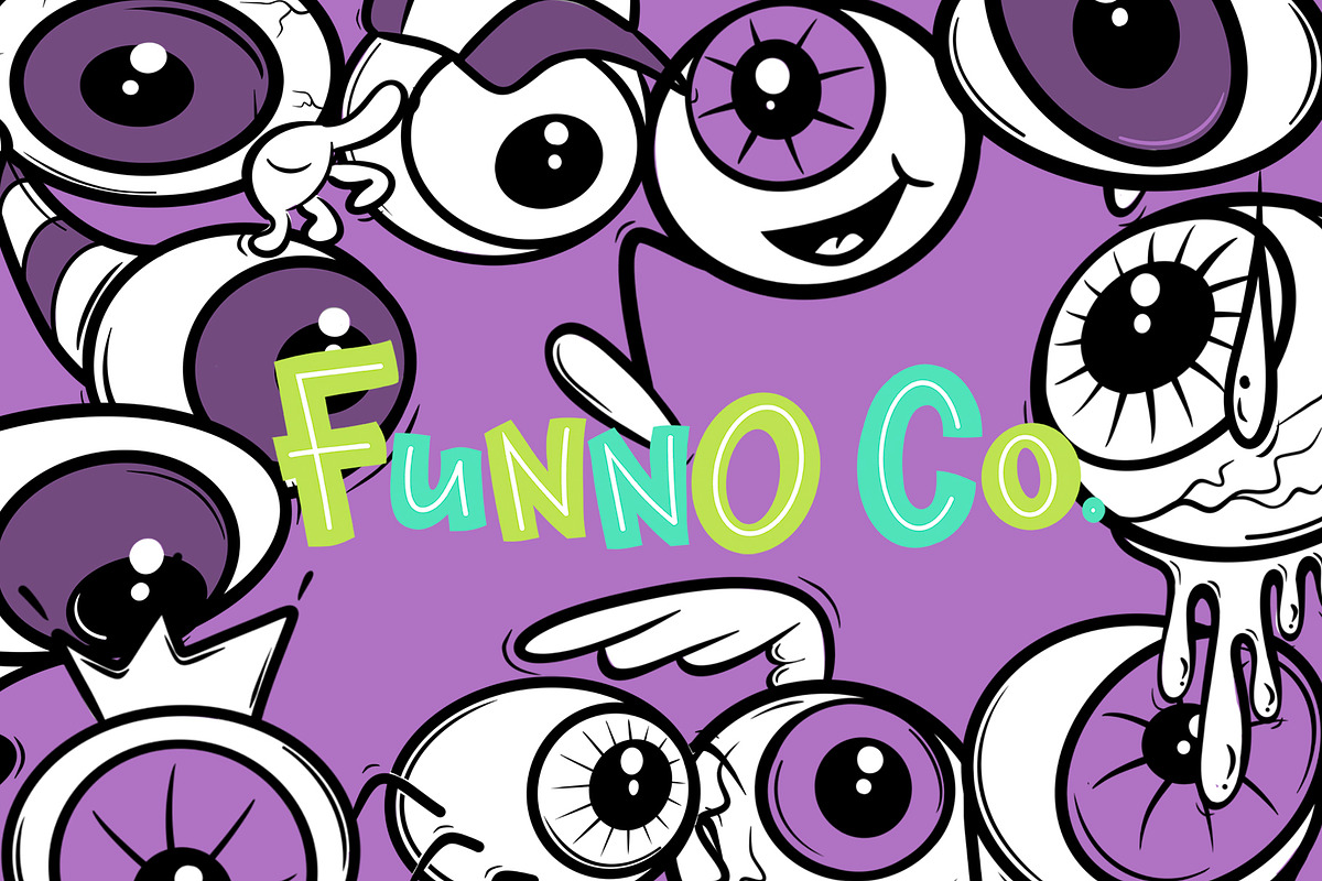 Eyeballs Cartoon Doodles Brush Pack, a Brush Add-On by Funno Co. (Photo 5 of 5)