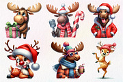 Quirky Reindeer Funny Moose Clipart, an Illustration by Dream Creation (Thumbnail 2 of 7)