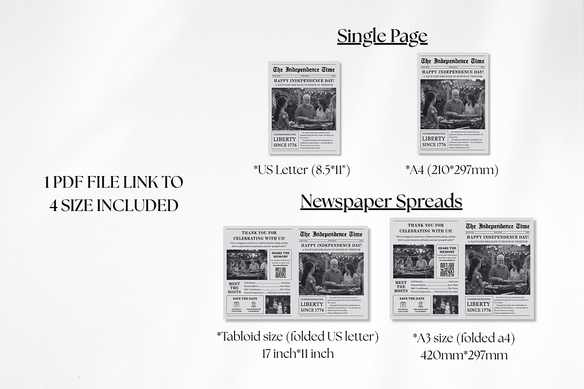 Newspaper Independence Day Invitatio, an Invitation Template by ZoloDesignHub (Photo 2 of 10)