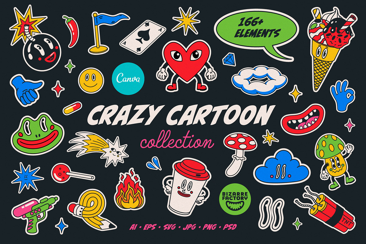 Crazy cartoon collection, an Illustration by Bizarre Factory (Photo 1 of 11)