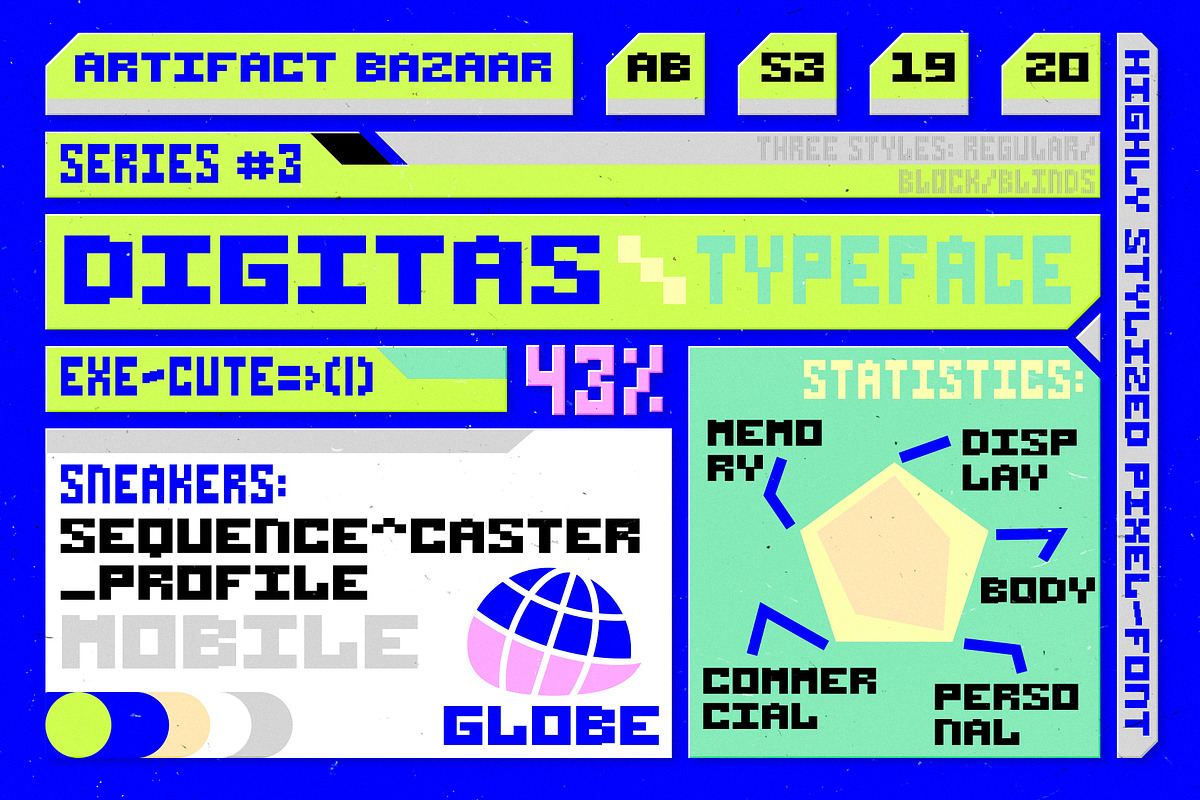 Digitas | Nostalgic Game Font, a Sans Serif Font by Artifact Bazaar (Photo 7 of 8)