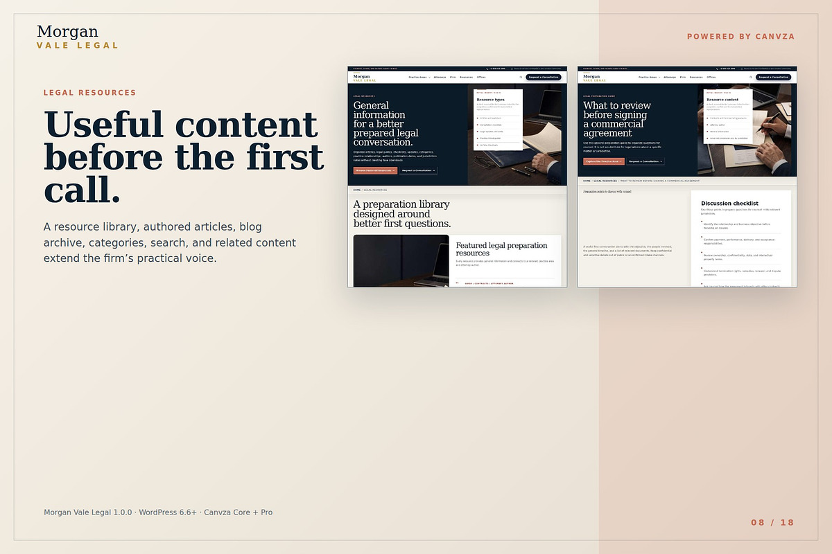 Morgan Vale Legal WordPress Theme, a WordPress Template by Fixstable Studio (Photo 8 of 17)