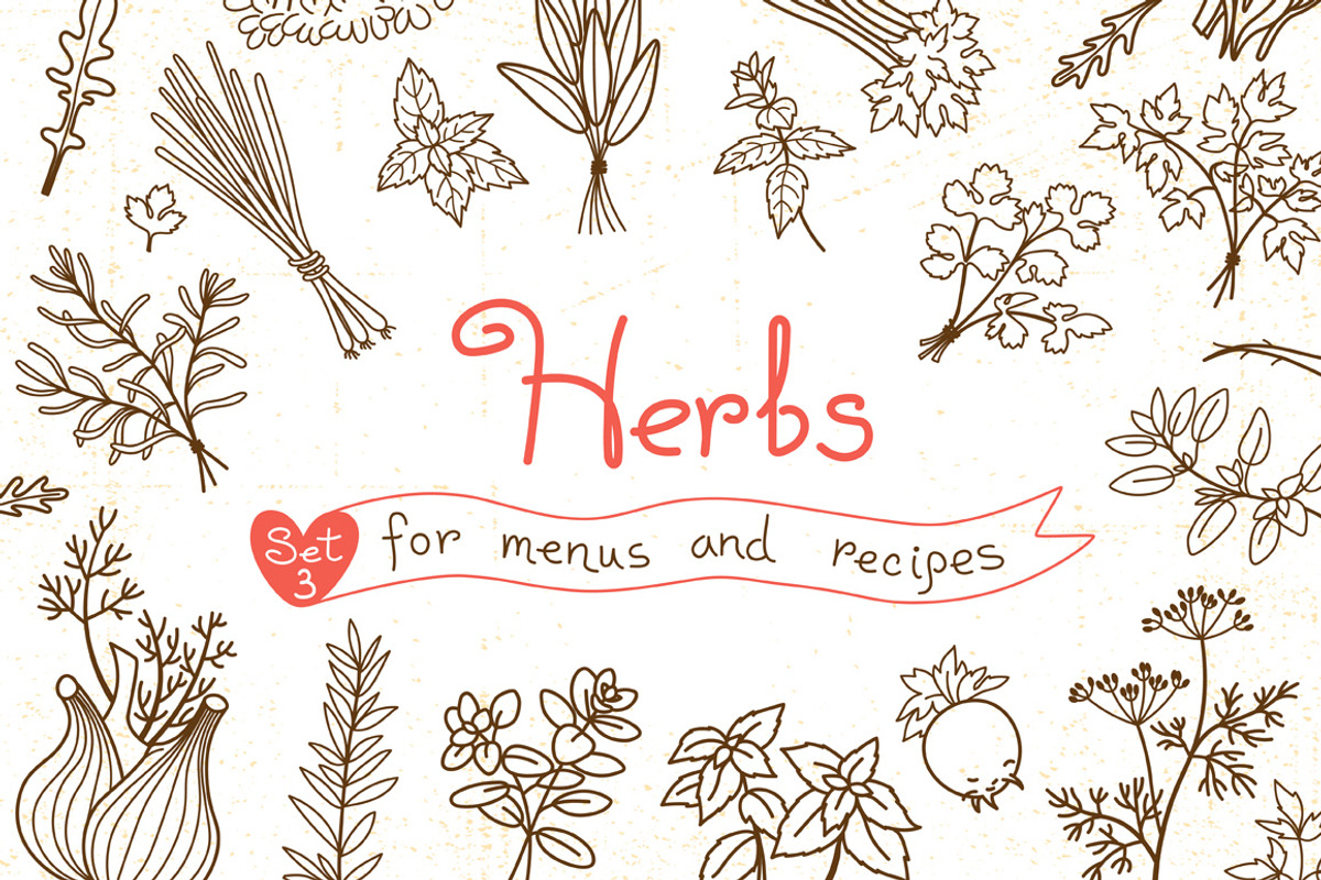 Herbs - Design Set, a Food Illustration by Baksiabat (Photo 1 of 2)