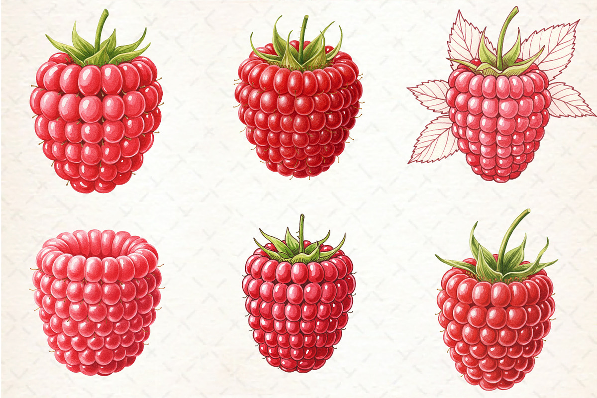 Watercolor Raspberry Clipart, an Illustration by Libby Wishes (Photo 3 of 5)