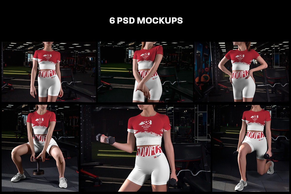 6 Sports Top and Shorts Mockups, a Shirt Mockup by Grow Design Craft Studio (Photo 8 of 8)