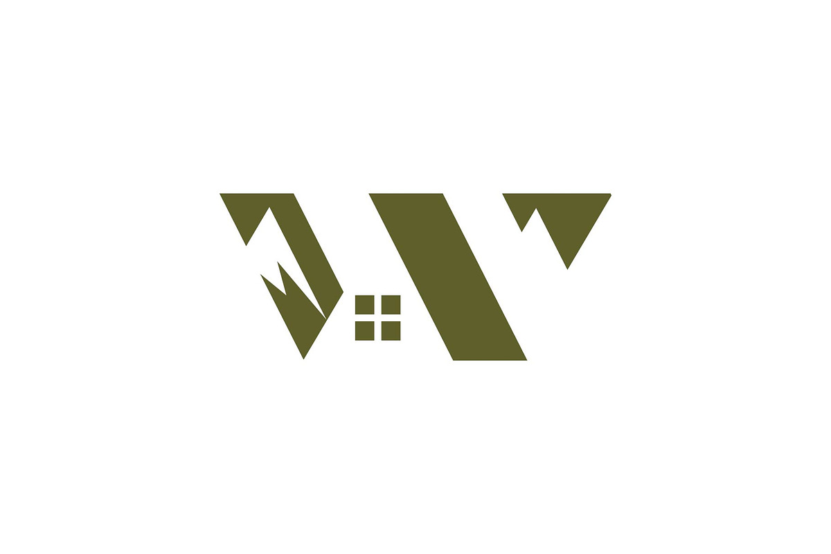 W house and mountain logo, a Branding & Logo Template by ZHR Creative