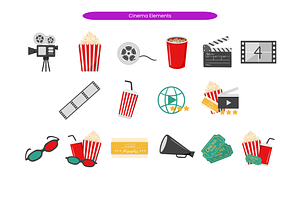 Cinema Elements, an Object Illustration by Creathub Studio