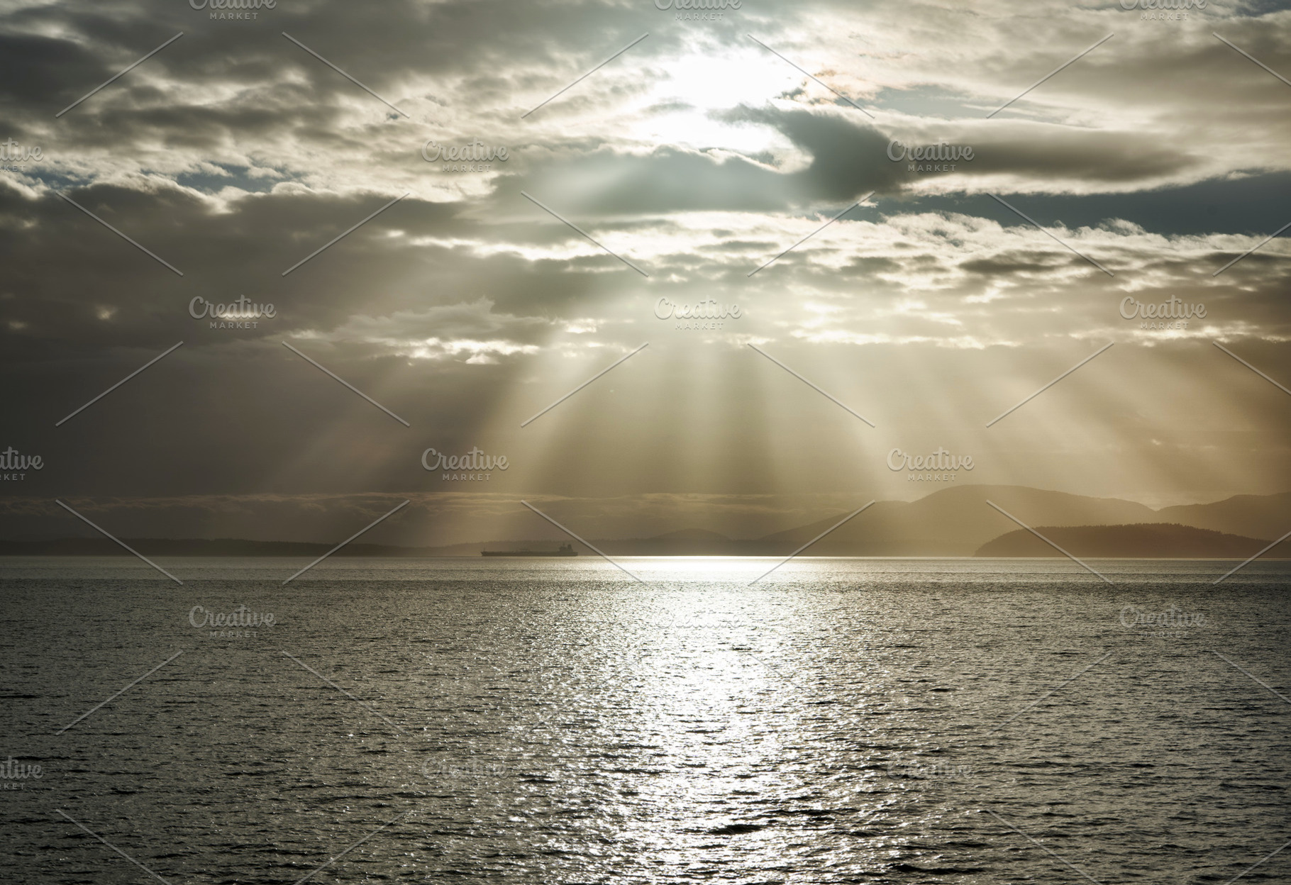 God Rays Over The Ocean From, a Nature Photo by Always Wanderlust