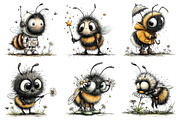 Whimsical Fuzzy Bee PNG Clipart, a Seasonal Illustration by Daily.Designs (Thumbnail 2 of 5)