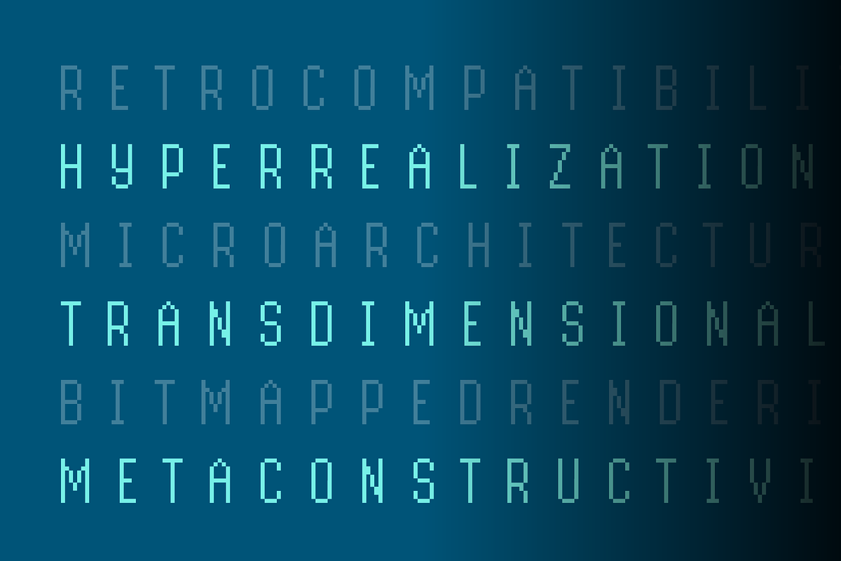 Byte Sans Pixel Font Family, a Font by alpercakici (Photo 7 of 13)