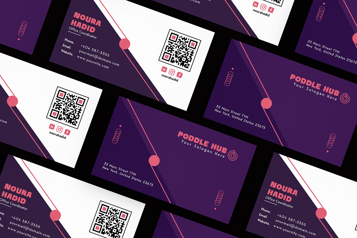 Purple Card Visir, a Card Template by iDoodle Studio