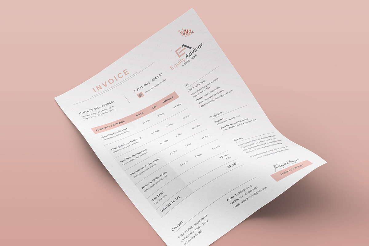 Invoice, a Stationery Template by TelaTemplates (Photo 6 of 8)