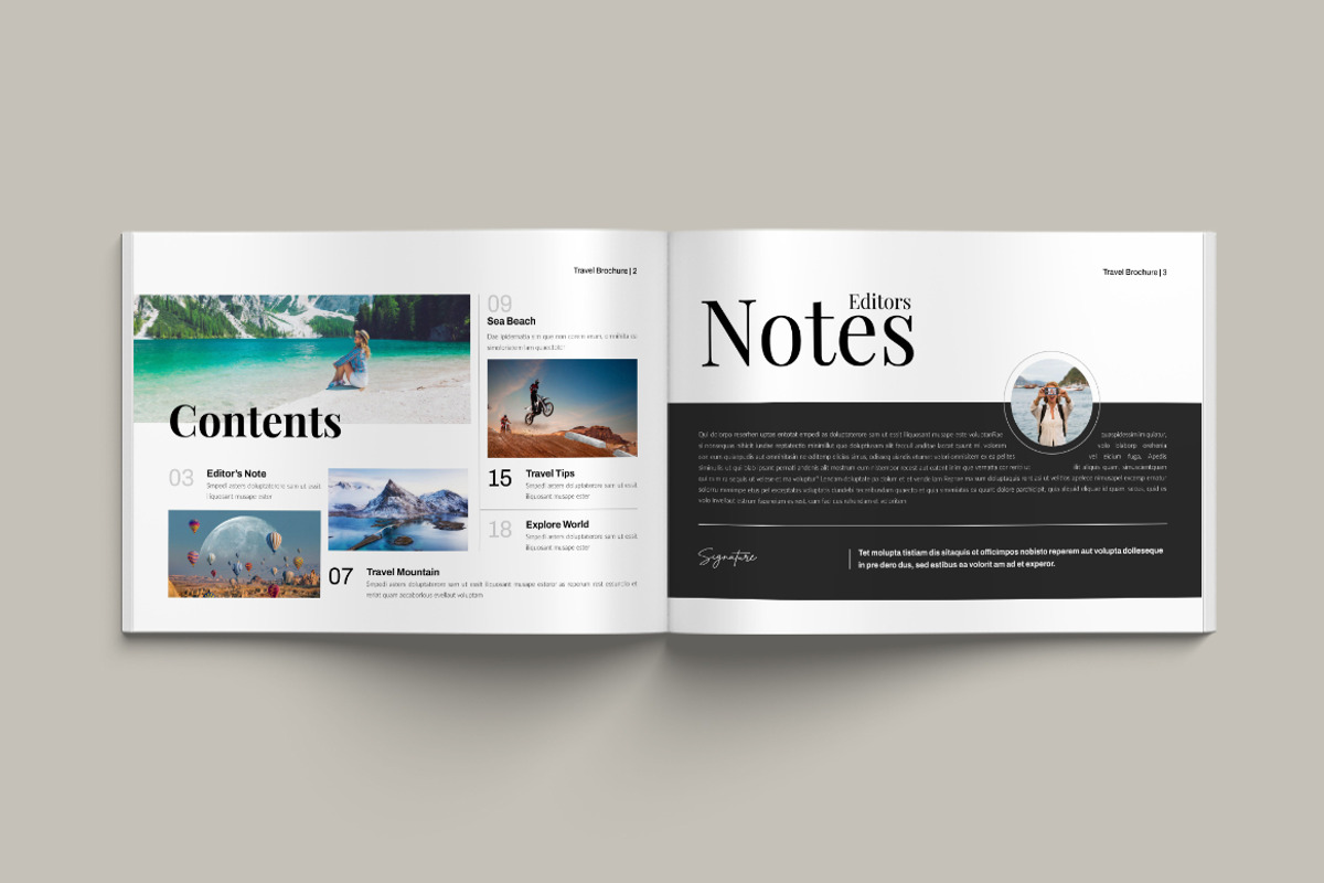 Travel Magazine Landscape Templates, a Magazine Template by Pixelpick (Photo 2 of 13)