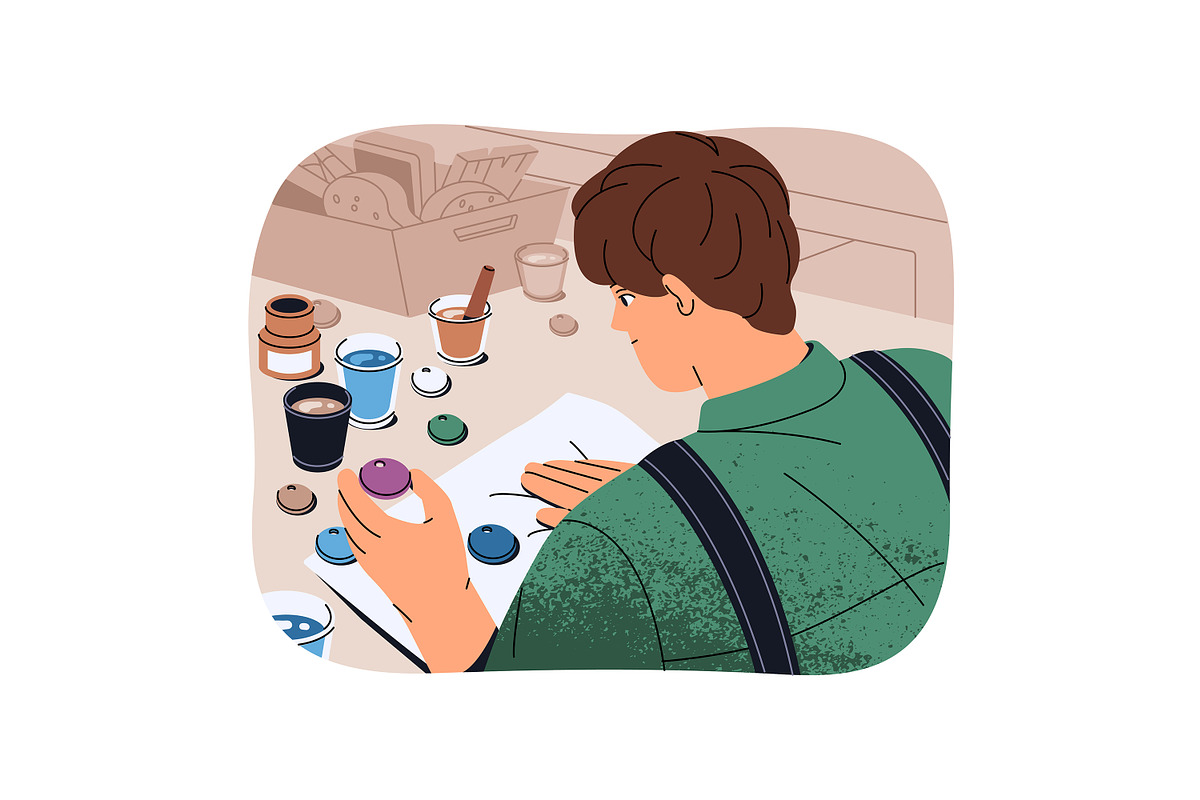 People do ceramics, pottery workshop, a Person Illustration by PaperTrident (Photo 10 of 10)