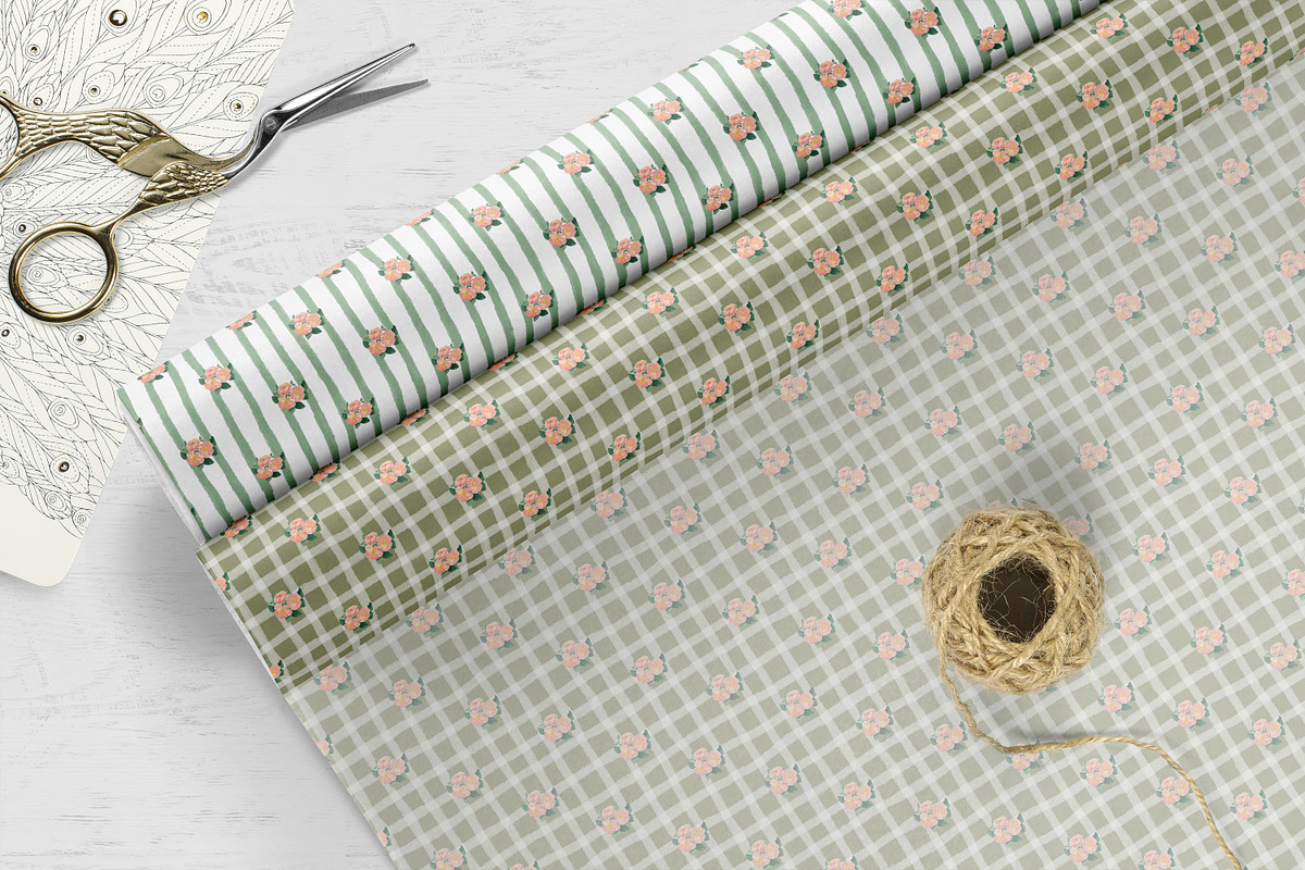 Vintage Watercolor Floral Patterns, a Pattern Graphic by Oksana Dovhopol Art (Photo 11 of 11)