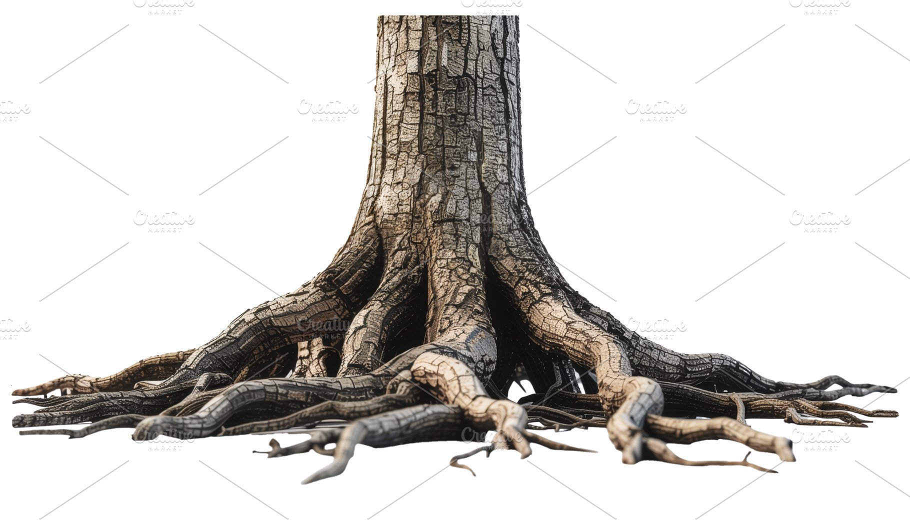 Realistic tree roots isolated image, a Photo by DanFLCreativo