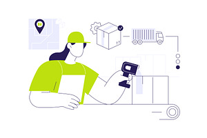 Blockchain item tracking abstract, a Technology Illustration by Visual Generation
