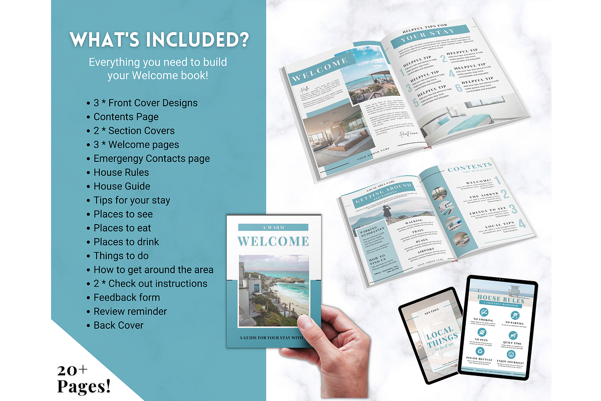 Airbnb Welcome Book Template - Blue, a Poster Template by Templatables (Photo 3 of 11)