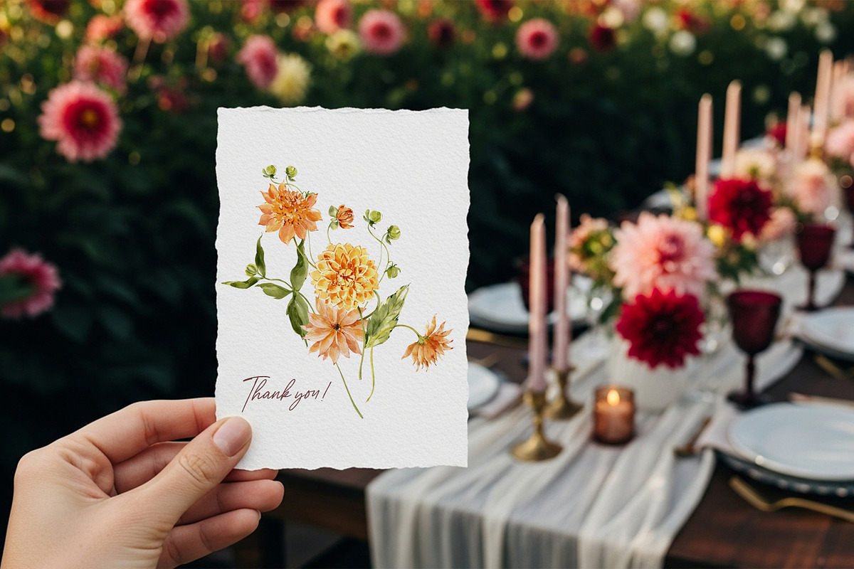 Dahlia Watercolor Collection, a Decorative Illustration by ArtMaslyana (Photo 14 of 15)
