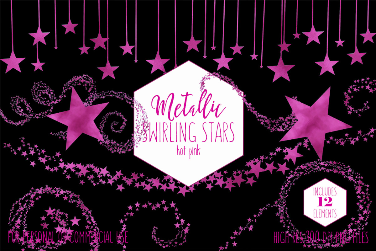Metallic Pink Foil Star Graphics, an Illustration by ClipartBrat Graphics (Photo 2 of 5)