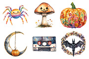 Watercolor Groovy Retro Halloween, an Illustration by Daily.Designs (Thumbnail 3 of 5)