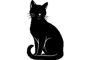 Cute Cat Silhouette Mega Vector Bund, an Animal Illustration by Designer_Momina (Thumbnail 12 of 34)
