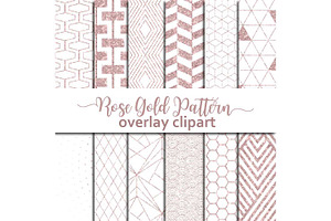 Geometric Rose Gold Pattern Overlay