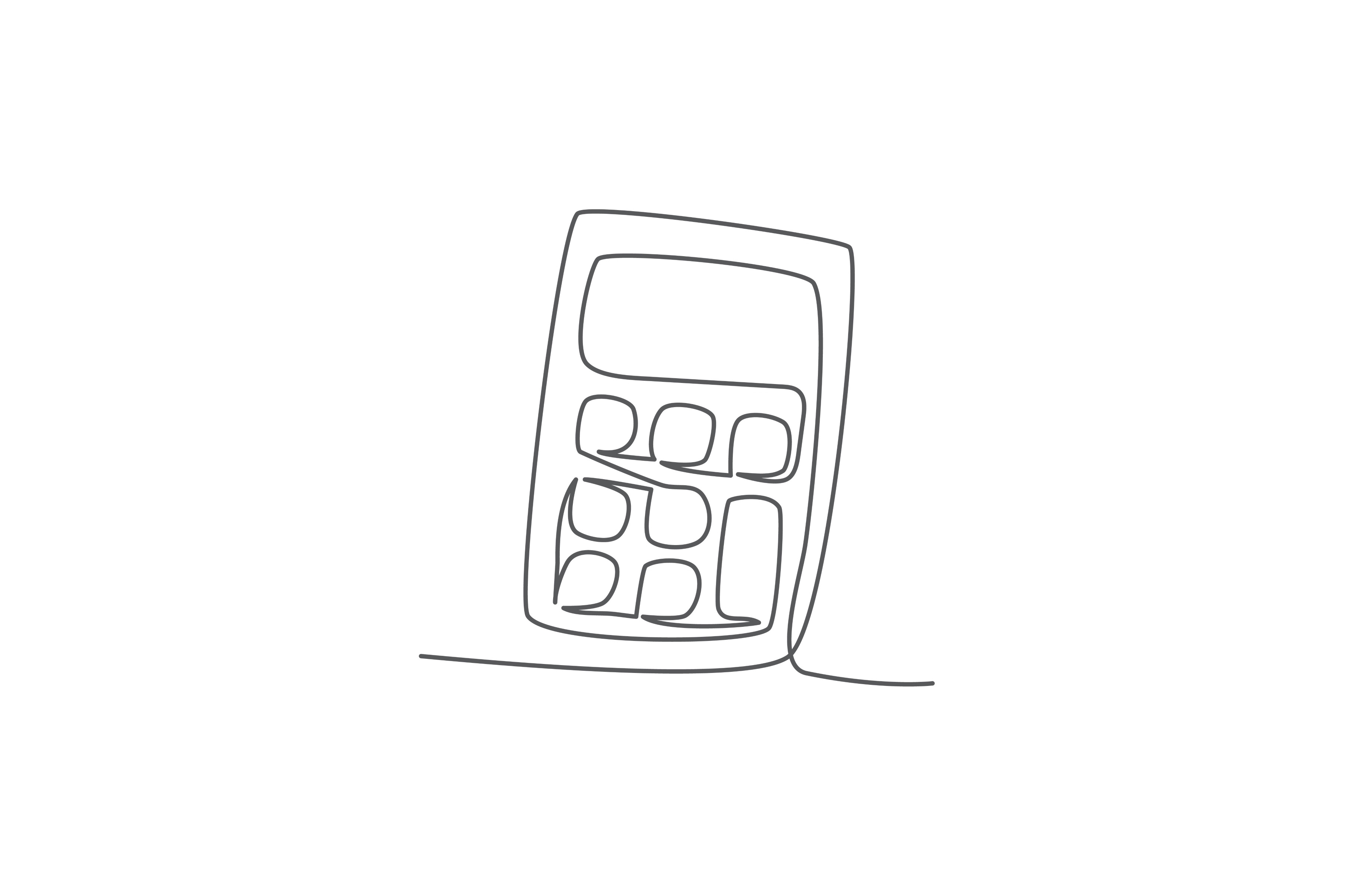Calculator One line drawing. Concept, an Education Illustration by ...