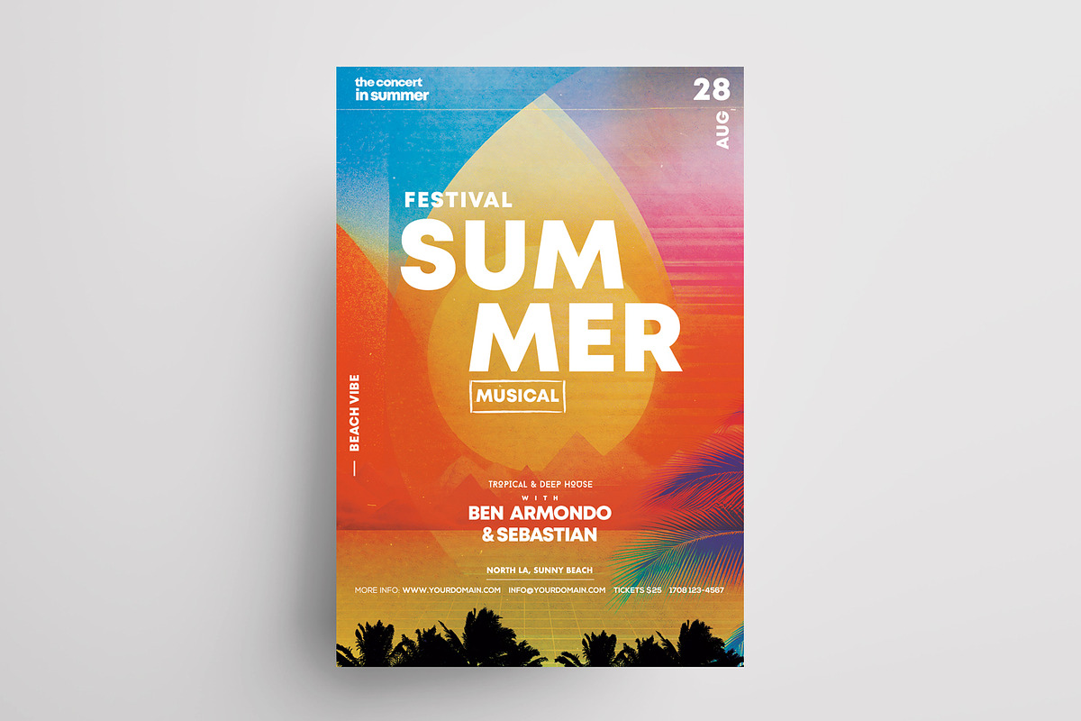 2 Summer Event Party Flyer Templates, a Flyer Template by PixelsDesign (Photo 3 of 3)