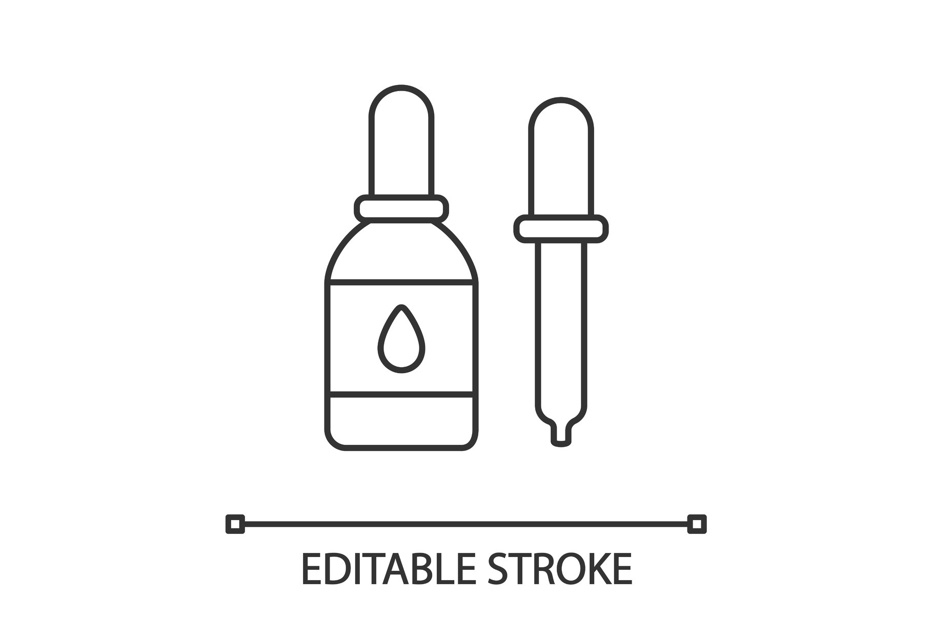 Eye drops and dropper linear icon, an Outline Icon by IMG Visuals